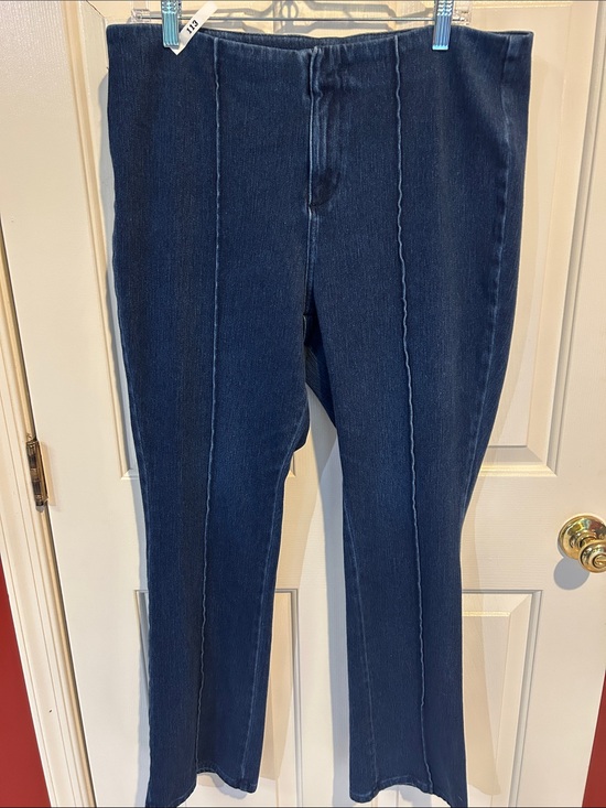 Belle by Kim Gravel Denim - Belle by Kim Gravel Dark Blue Straight-Leg Seam-Front Jeans